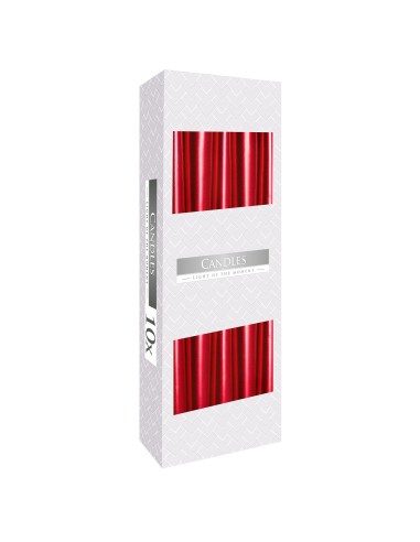 Bougies coniques – Rouge métallique