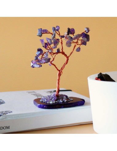 Arbre de pierres – Améthyste sur agate