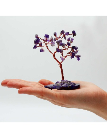 Arbre de pierres – Améthyste sur agate