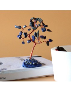 Arbre de pierres – Sodalite sur agate bleue