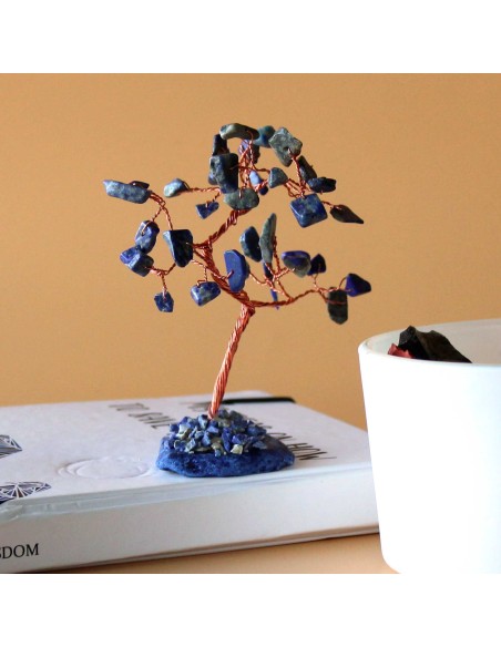 Arbre de pierres – Sodalite sur agate bleue