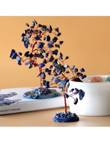 Arbre de pierres – Sodalite sur agate bleue