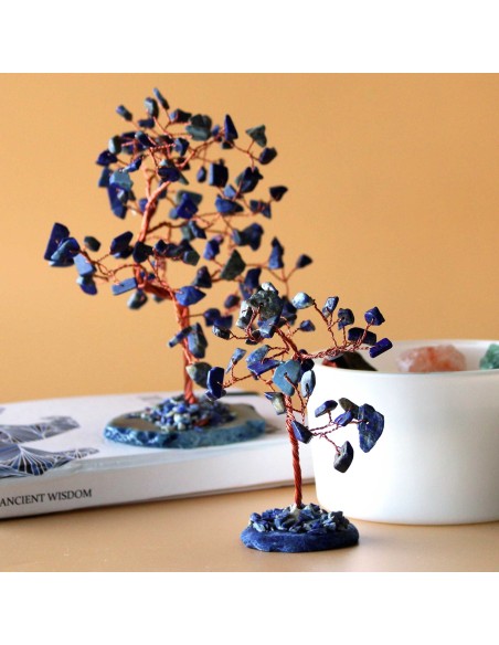 Arbre de pierres – Sodalite sur agate bleue