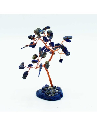 Arbre de pierres – Sodalite sur agate bleue