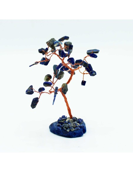 Arbre de pierres – Sodalite sur agate bleue
