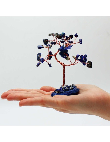 Arbre de pierres – Sodalite sur agate bleue