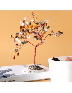 Grand arbre de pierres – Multi-gemmes sur agate