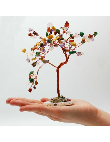 Grand arbre de pierres – Multi-gemmes sur agate