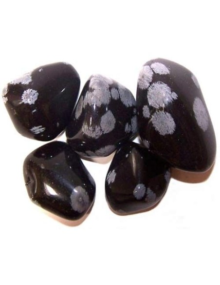 Pierres roulées grandes – Obsidienne flocon de neige