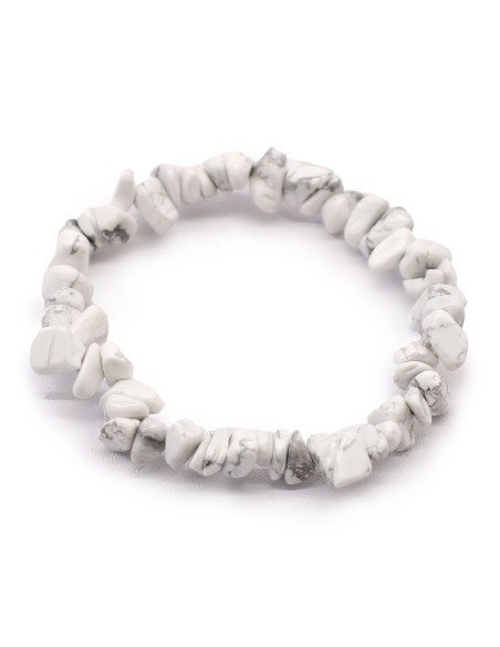 Bracelet fragments de jaspe blanc – Paix
