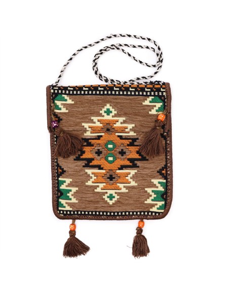 Sac bandoulière Kilim de festival – Beige