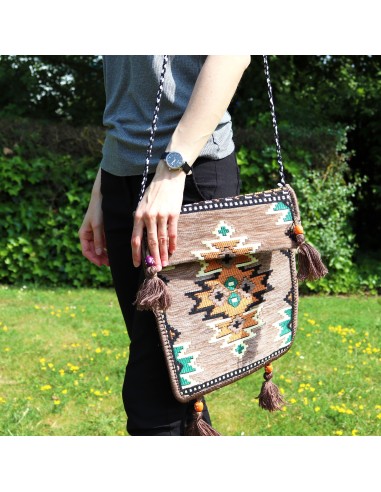 Sac bandoulière Kilim de festival – Beige