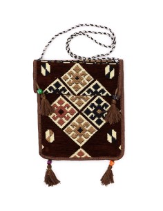 Sac bandoulière de festival Kilim – Chocolat
