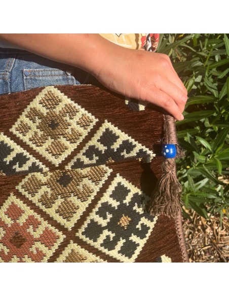 Sac bandoulière de festival Kilim – Chocolat