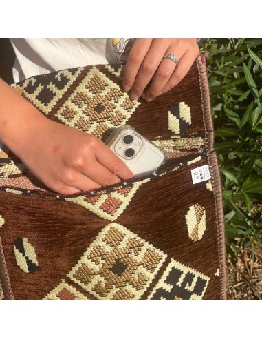 Sac bandoulière de festival Kilim – Chocolat