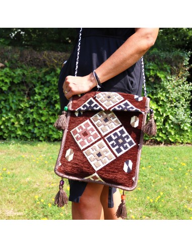 Sac bandoulière de festival Kilim – Chocolat