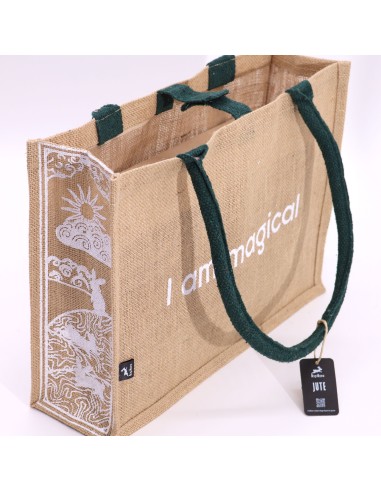 Grand sac en jute Hop Hare – «?Je suis magique?»