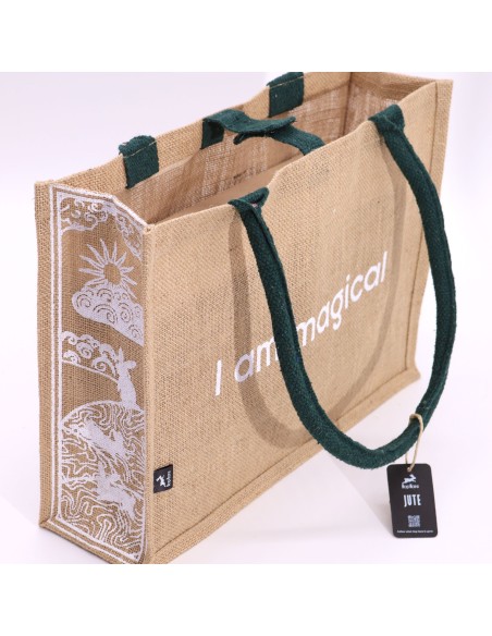 Grand sac en jute Hop Hare – «?Je suis magique?»