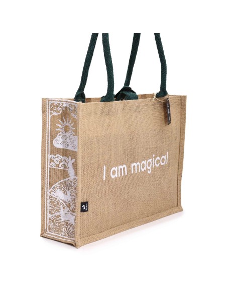 Grand sac en jute Hop Hare – «?Je suis magique?»
