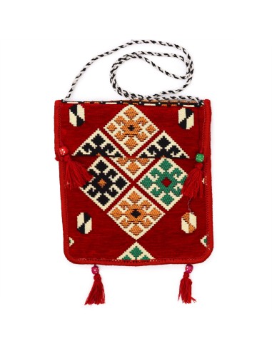 Sac bandoulière Kilim de festival – Rouge