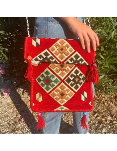 Sac bandoulière Kilim de festival – Rouge