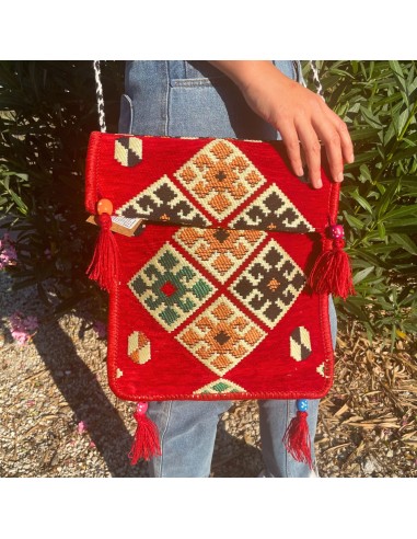 Sac bandoulière Kilim de festival – Rouge