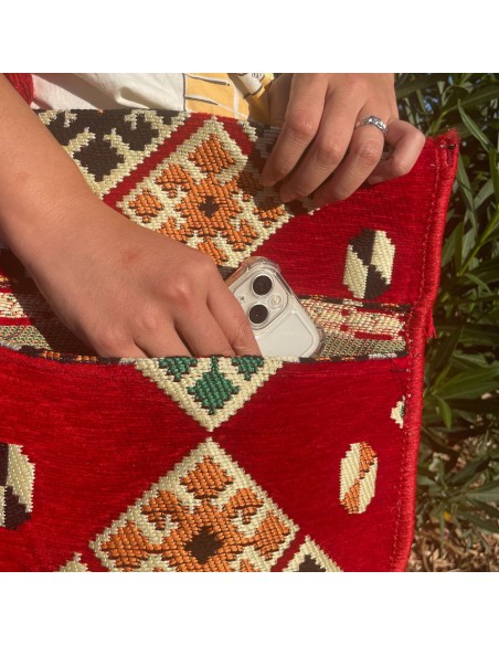 Sac bandoulière Kilim de festival – Rouge