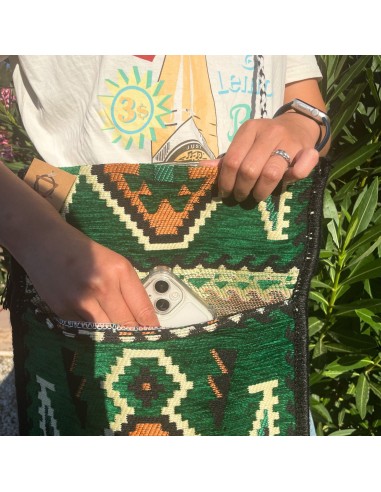 Sac bandoulière de fête Kilim – Vert émeraude