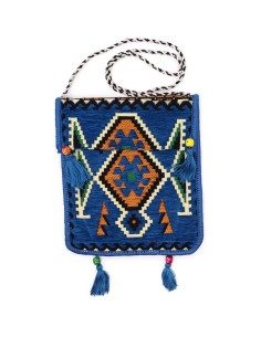 Sac bandoulière de festival Kilim – Bleu ciel