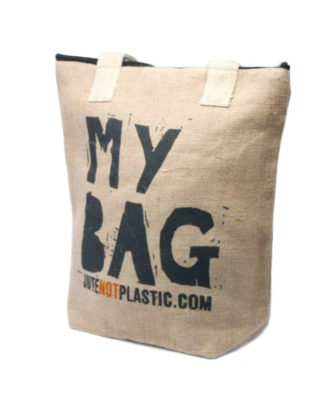 Sac cabas écologique en jute – «?Mon sac?» (designs assortis)
