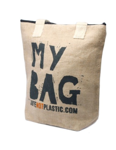 Sac cabas écologique en jute – «?Mon sac?» (designs assortis)