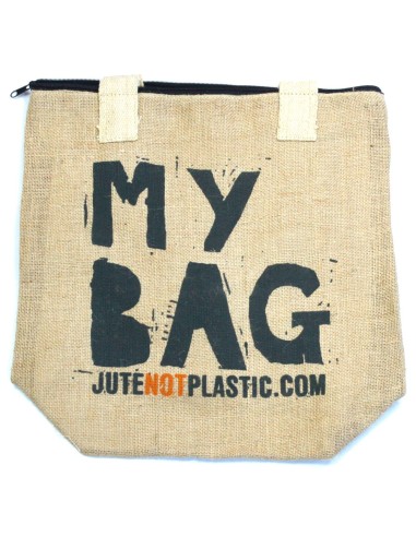 Sac cabas écologique en jute – «?Mon sac?» (designs assortis)