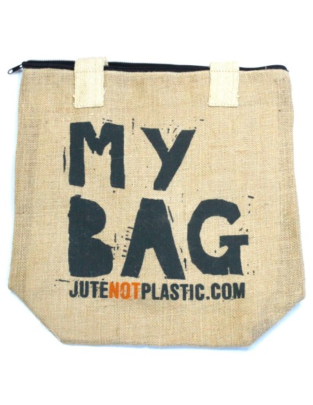 Sac cabas écologique en jute – «?Mon sac?» (designs assortis)