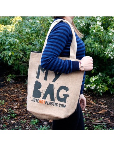Sac cabas écologique en jute – «?Mon sac?» (designs assortis)