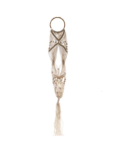 Suspension macramé longue avec anneau – Zen végétal
