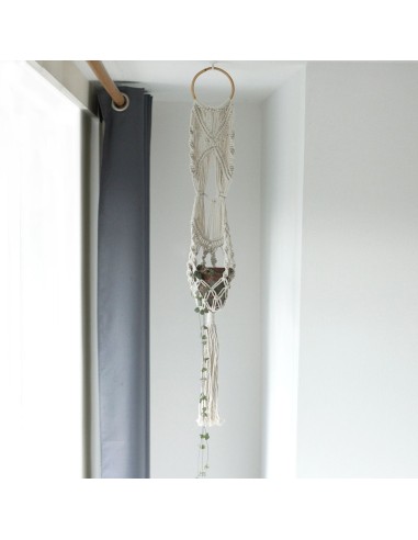 Suspension macramé longue avec anneau – Zen végétal