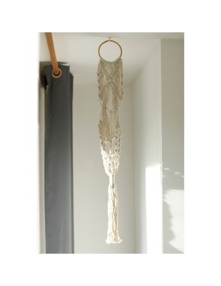 Suspension macramé longue avec anneau – Zen végétal