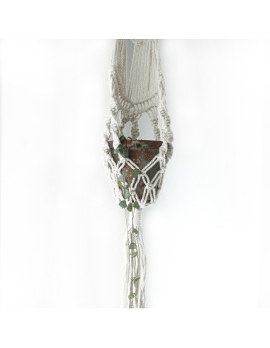 Suspension macramé longue avec anneau – Zen végétal