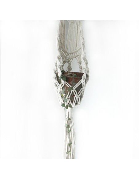 Suspension macramé longue avec anneau – Zen végétal