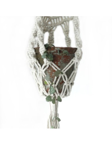 Suspension macramé longue avec anneau – Zen végétal