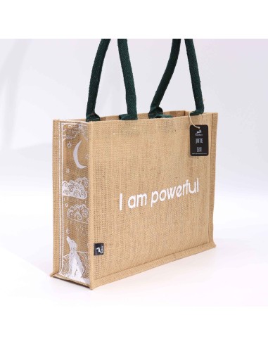 Grand sac en jute Hop Hare – «?Je suis puissante?»