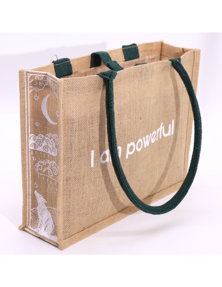 Grand sac en jute Hop Hare – «?Je suis puissante?»