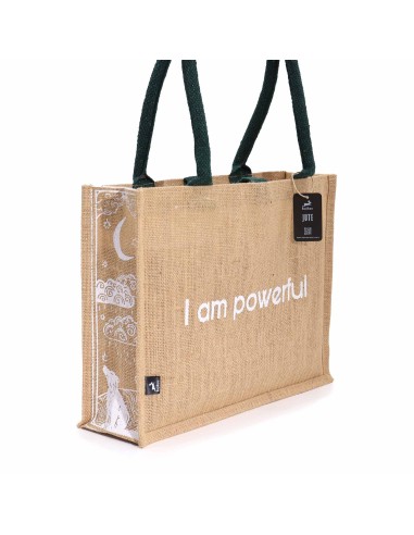 Grand sac en jute Hop Hare – «?Je suis puissante?»