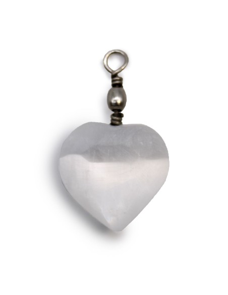 Pendentif cœur en sélénite – Paix zen