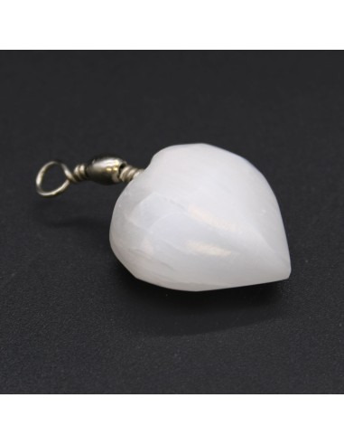 Pendentif cœur en sélénite – Paix zen