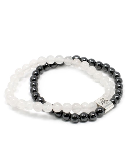 Bracelet magnétique en quartz blanc – Clarté zen