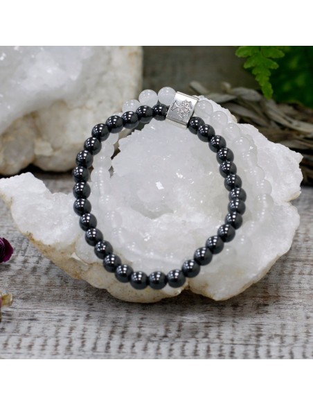 Bracelet magnétique en quartz blanc – Clarté zen