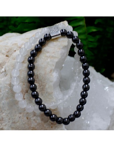 Bracelet magnétique en quartz blanc – Clarté zen