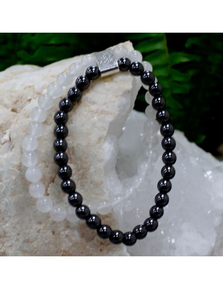 Bracelet magnétique en quartz blanc – Clarté zen