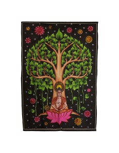 Tenture murale Arbre Bodhi & Bouddha – Éveil intérieur